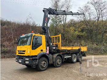 Lastbil med lad, Lastbil med kran IVECO TRAKKER 450 2009 Hiab 377 HI DUO 10 ton Art ...: billede 2