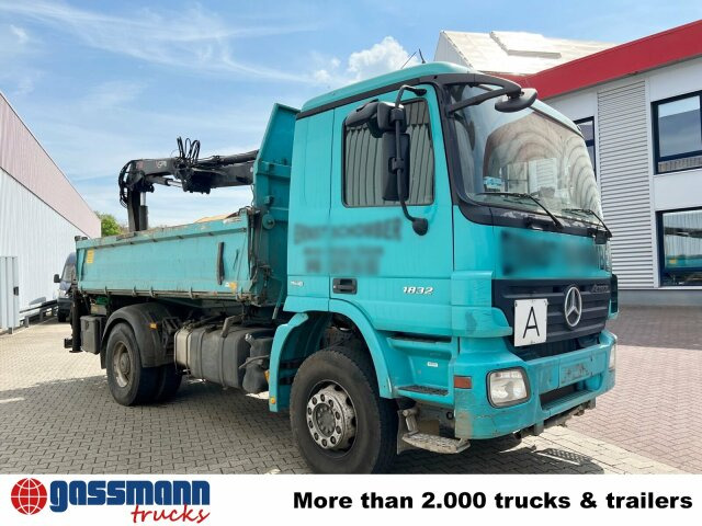 Tipvogn lastbil, Lastbil med kran Mercedes-Benz Actros 1832 K 4x2 mit Heckkran Hiab XS 099ES-2: billede 9