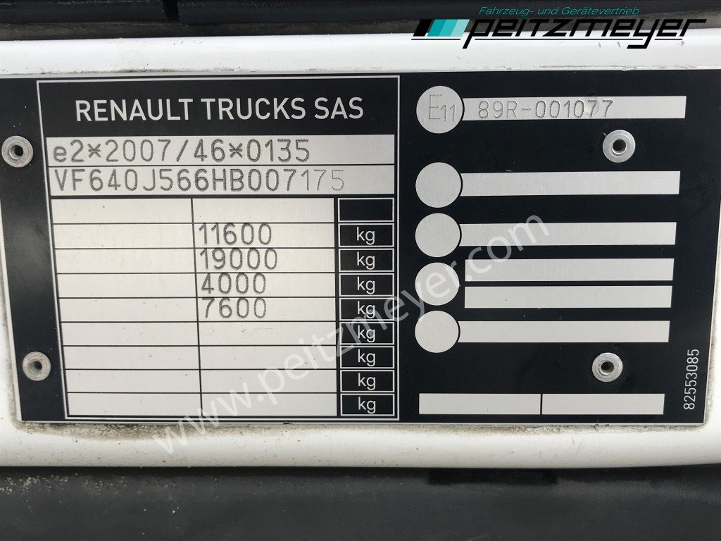 Lastbil med presenning RENAULT (F) D 10 210, EU6, L-Fhs, ALu-Pritsche: billede 34