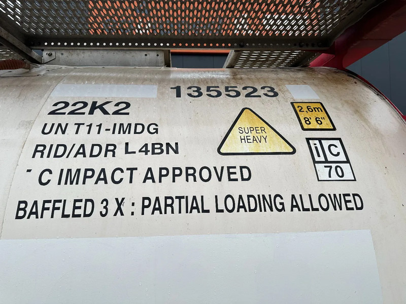 Lagertank til transportering brandstof SINGAMAS 20FT ISO, 26.000L/1-COMP/3 BAFFELS/3 manholes, 5Y inspection: 06/2027: billede 11