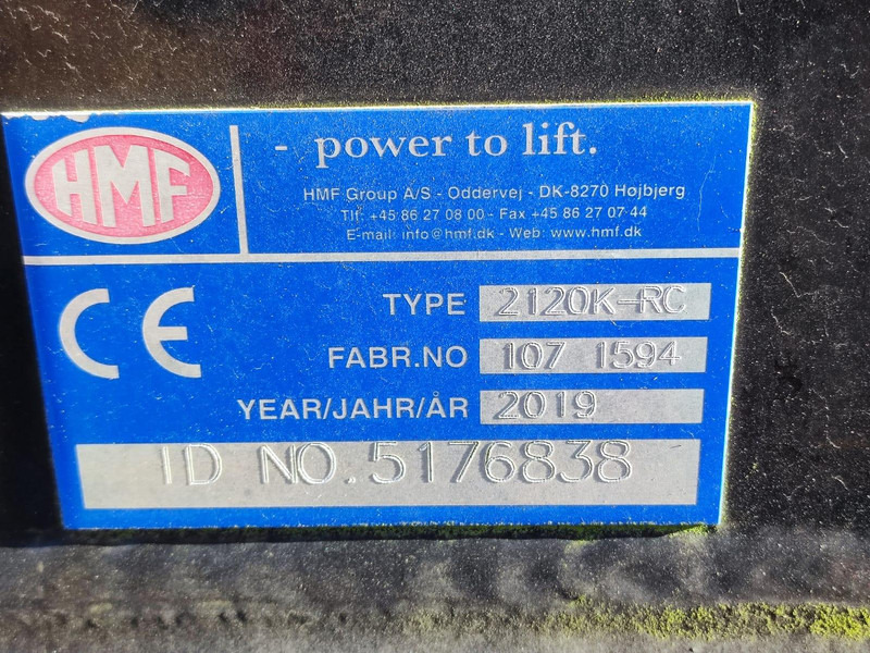Lastbilkran for Lastbil HMF 2120K-RC WITH PLATFORM ALMOST NEW: billede 14