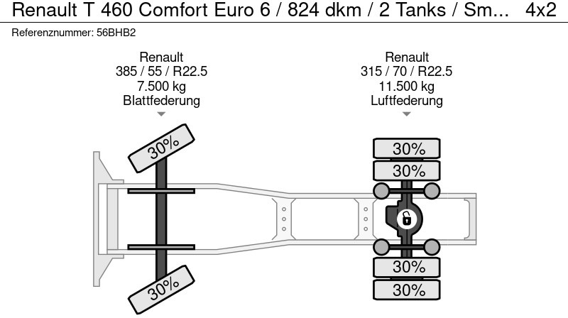 Leje en Renault T 460 Comfort Euro 6 / 824 dkm / 2 Tanks / Smart Tacho V2 / APK TUV 03-25 Renault T 460 Comfort Euro 6 / 824 dkm / 2 Tanks / Smart Tacho V2 / APK TUV 03-25: billede 20