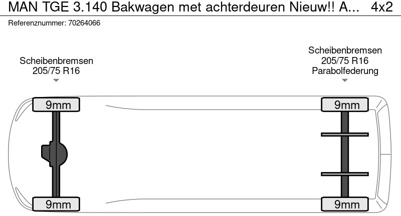 Varebil med kasse MAN TGE 3.140 Bakwagen met achterdeuren Nieuw!! Airco Meubelbak Koffer 17m3 Airco: billede 16