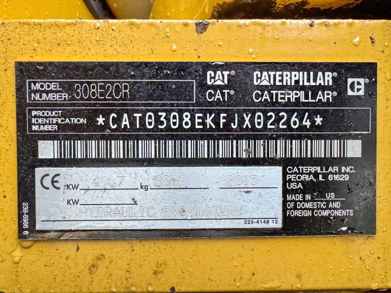 Minigravemaskine Cat 308E2 CR - Hammer Lines / Quick Coupler / CE + EPA: billede 21