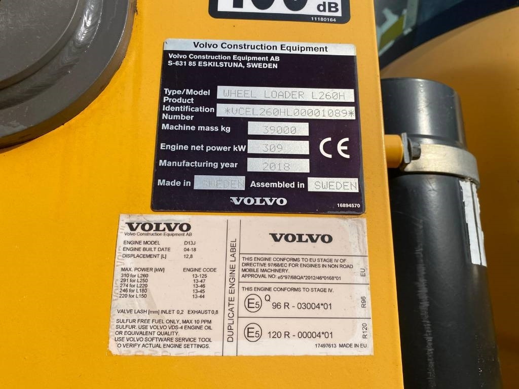 Gummihjulslæsser Volvo L 260 H (CDC + BSS): billede 11