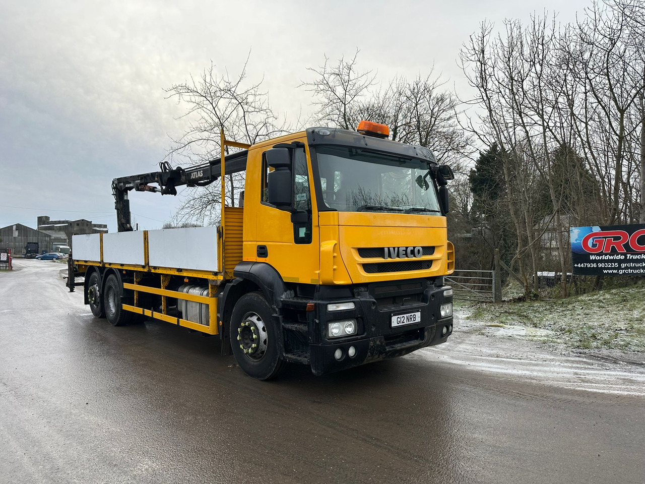 Lastbil med lad 2013 Iveco Strails Dropside/Crane Truck: billede 6