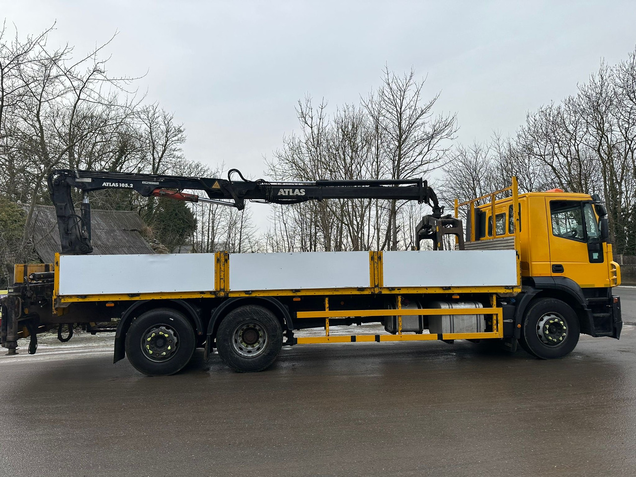 Lastbil med lad 2013 Iveco Strails Dropside/Crane Truck: billede 21