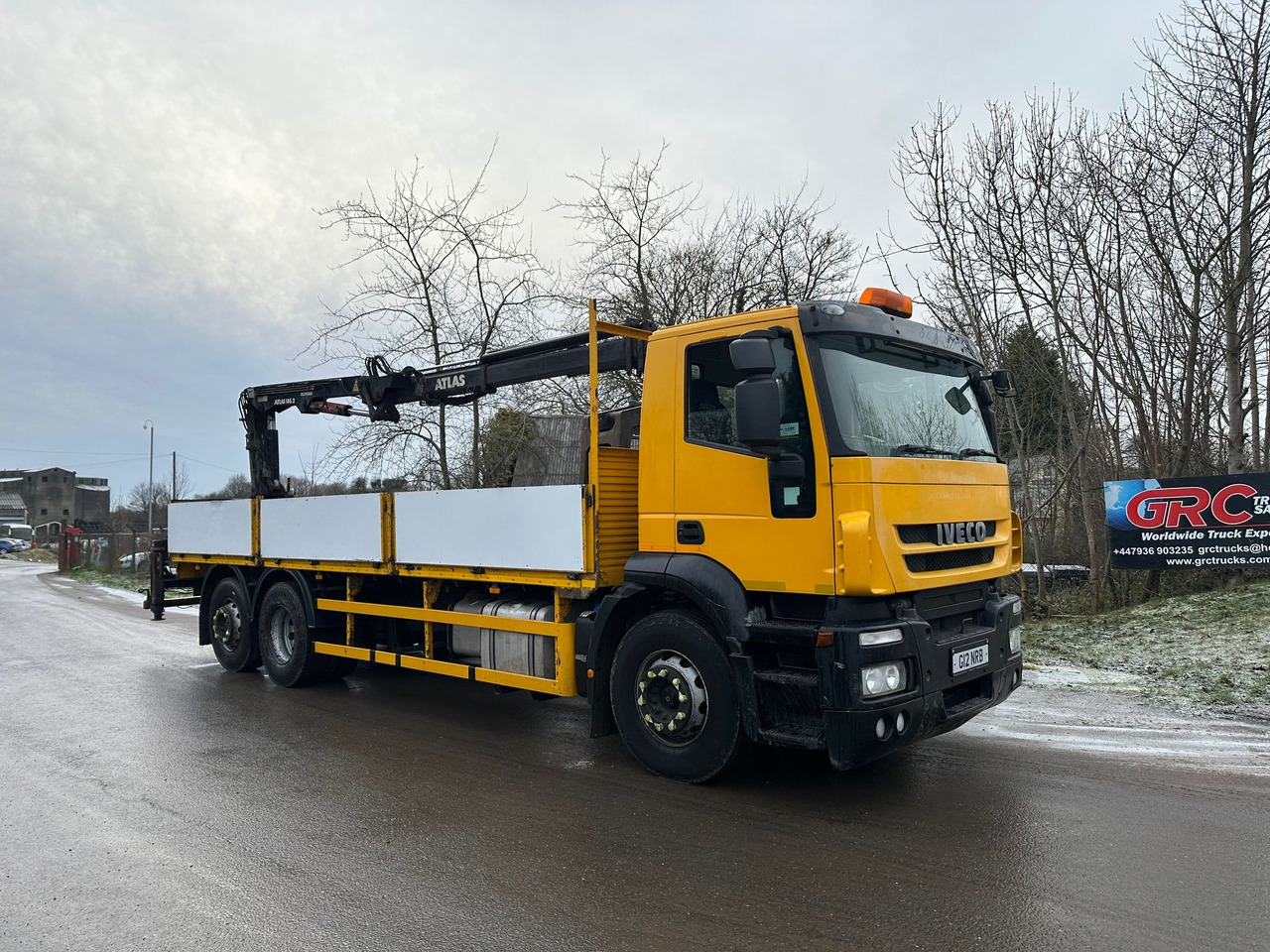 Lastbil med lad 2013 Iveco Strails Dropside/Crane Truck: billede 10