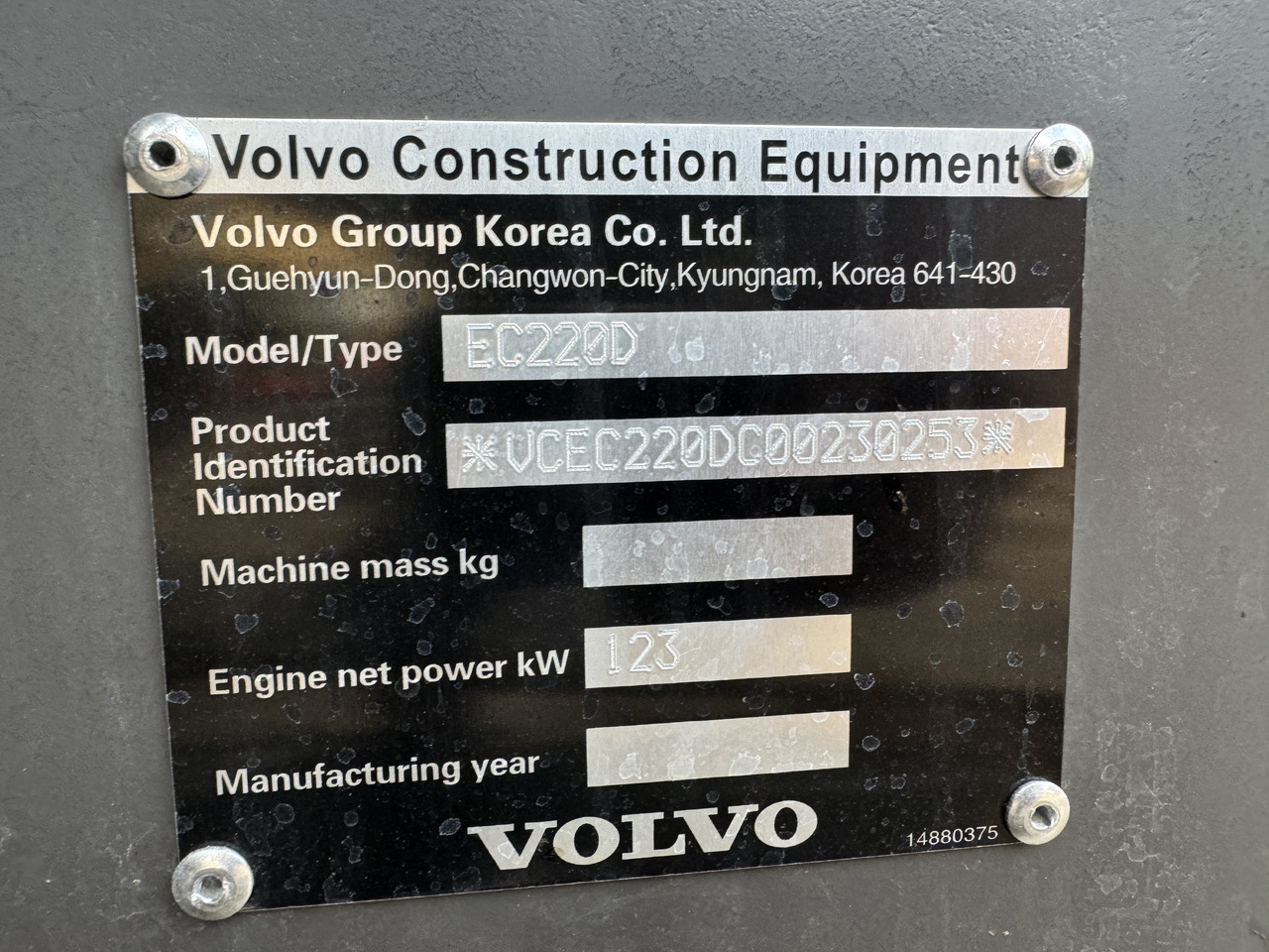 Bæltegravemaskine VOLVO EC220D: billede 18