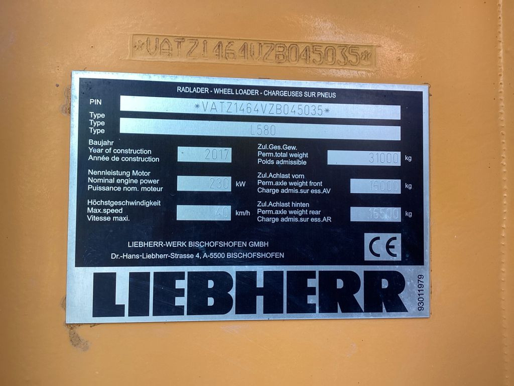 Gummihjulslæsser Liebherr L580 Xpower IV Zentralschmierung 5,4 kubik Schau: billede 8