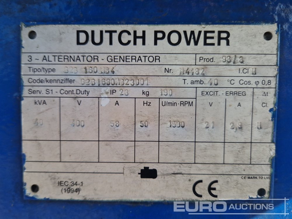 Strømgenerator Dutch Power G2B 40kVA, 6 Cylinder Diesel Engine: billede 16