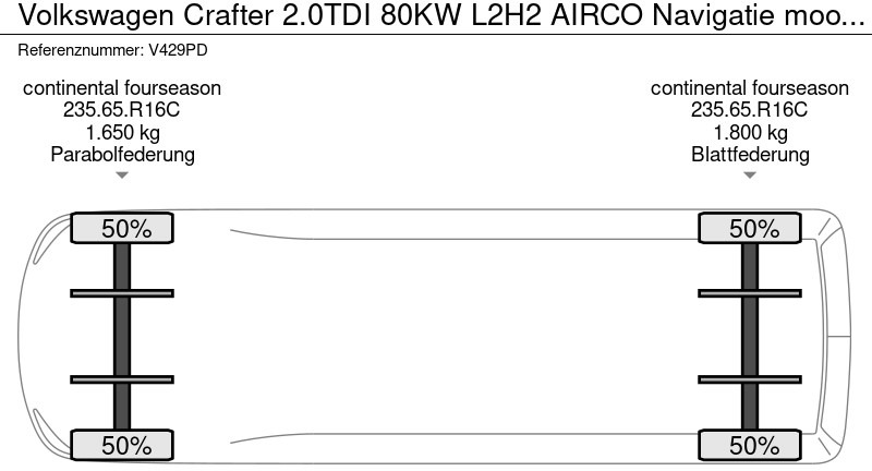 Små varebil Volkswagen Crafter 2.0TDI 80KW L2H2 AIRCO Navigatie mooie bus: billede 15
